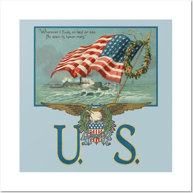 Vintage Star Spangled Banner with U.S. Eagle & Shield Wall Art by MatchbookGraphics